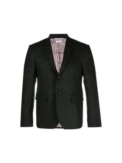 Button Single Breasted Jacket Dark Grey - THOM BROWNE - BALAAN 2