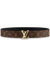 LV Initiales Reversible 40MM Leather Belt Black Brown - LOUIS VUITTON - BALAAN.