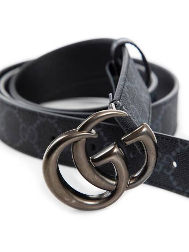 GG Marmont Thin Supreme Canvas Belt Black - GUCCI - BALAAN 5