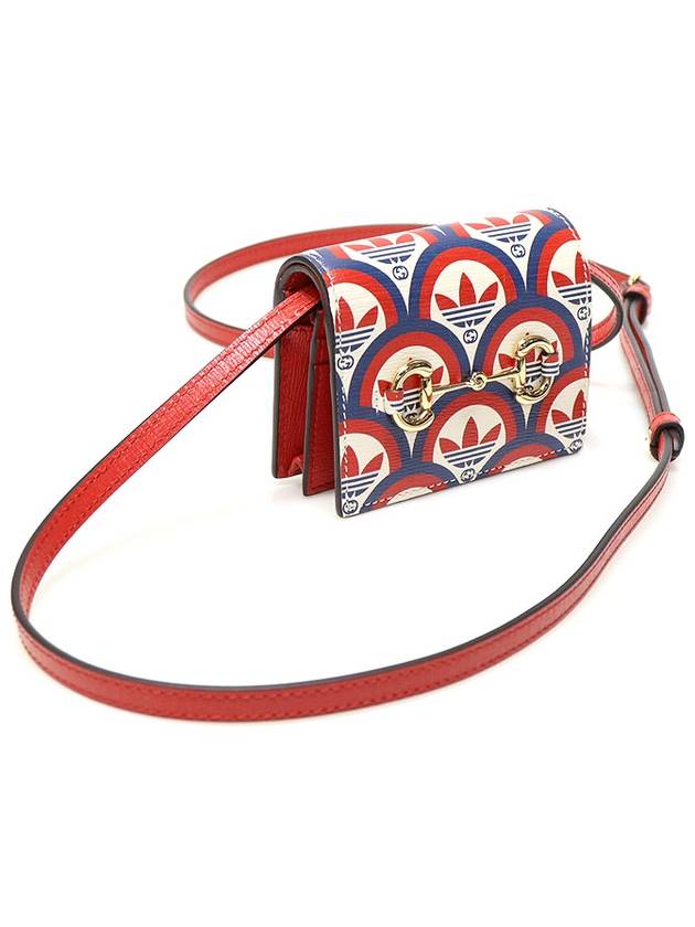 702248 Blue Red Leather Adidas x Horsebit WOC Card Case Mini Cross Bag - GUCCI - BALAAN 3