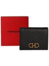 Gancini Compact Half Wallet Black - SALVATORE FERRAGAMO - BALAAN 6