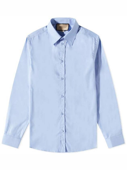 Men's Cotton Long Sleeve Shirt Blue - GUCCI - BALAAN 1