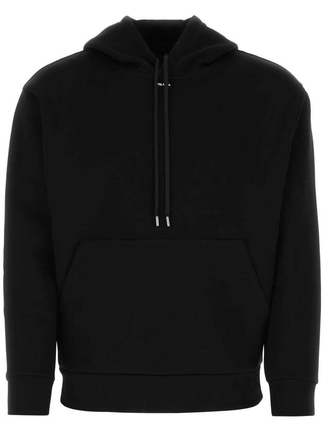 Technical Cotton Hoodie Black - PRADA - BALAAN 1