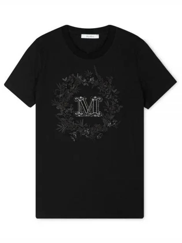 Women's Elmo Logo Detail Short Sleeve T-Shirt Black - MAX MARA - BALAAN 2