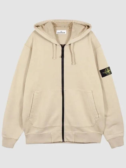 Organic Cotton Fleece Zip-Up Hoodie Desert - STONE ISLAND - BALAAN 2