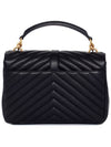 College Medium in Quilted Leather Shoulder Bag Black - SAINT LAURENT - BALAAN 5