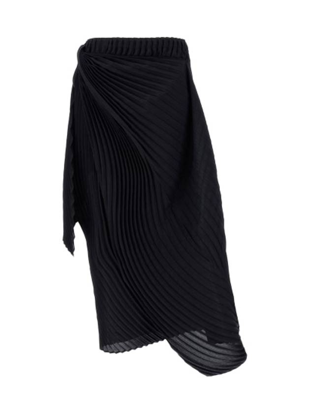 Women's Wrapped Pleats Skirt Blue - ISSEY MIYAKE - BALAAN 2