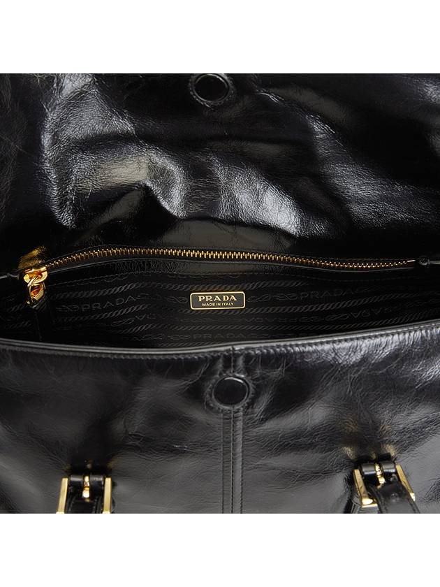 Medium Leather Tote Bag Black - PRADA - BALAAN 10