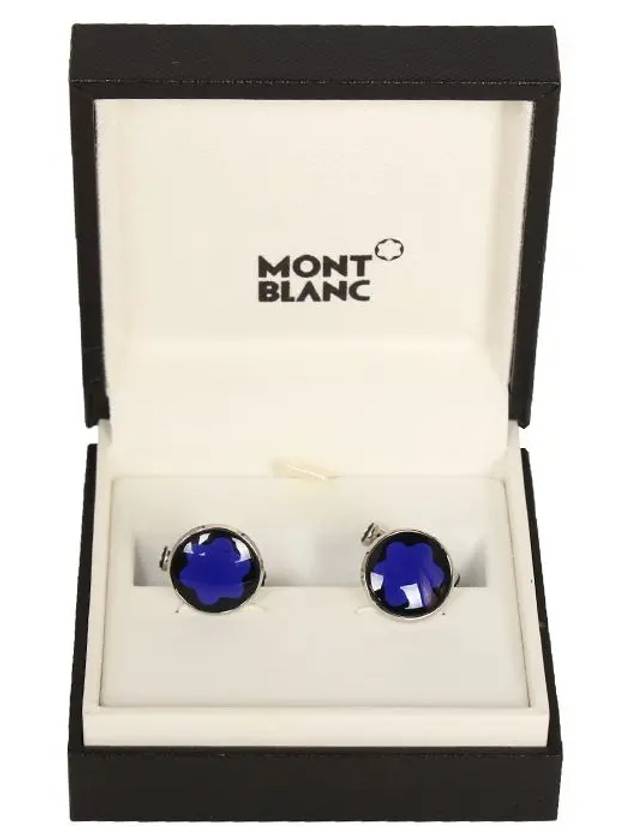 Men's Urban Spirit Cufflinks Silver Blue - MONTBLANC - BALAAN 3