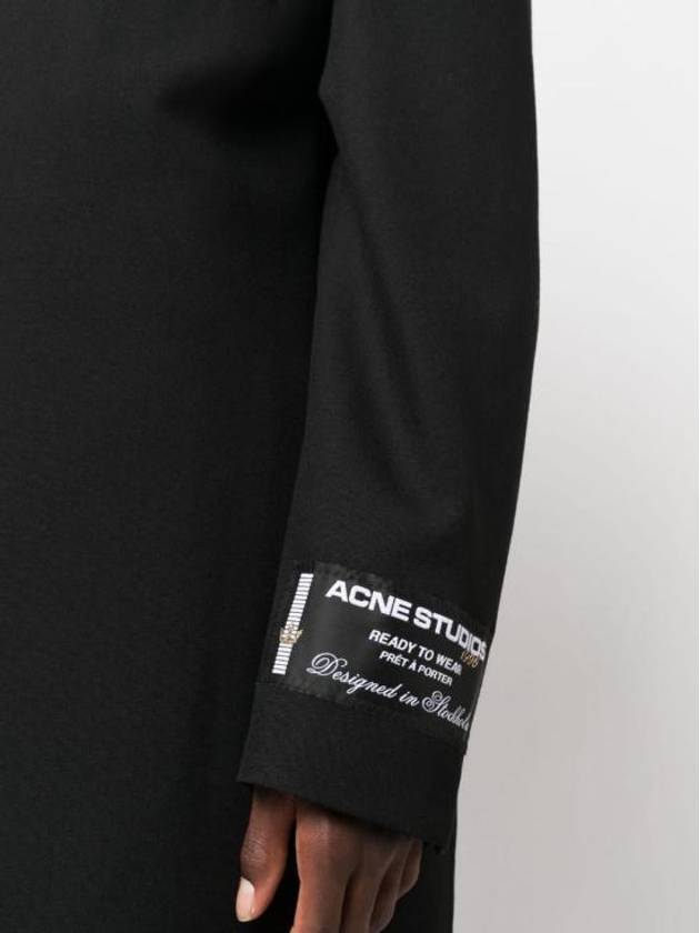 Studios Logo Patch Wool Over Double Coat Black - ACNE STUDIOS - BALAAN 4