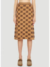 Women's GG Bouclay Jacquard Wool A-Line Skirt Camel - GUCCI - BALAAN 2