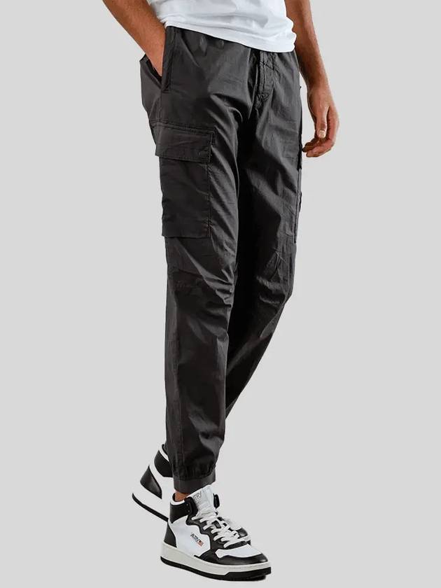 Stretch Cotton Tela Paracadute Cargo Straight Pants Dark Grey - STONE ISLAND - BALAAN 3