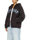 graphic logo hooded zip up jacket black 118565 0034 - STUSSY - BALAAN 6