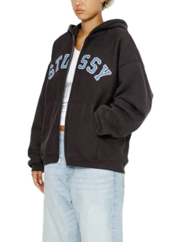 graphic logo hooded zip up jacket black 118565 0034 - STUSSY - BALAAN 6