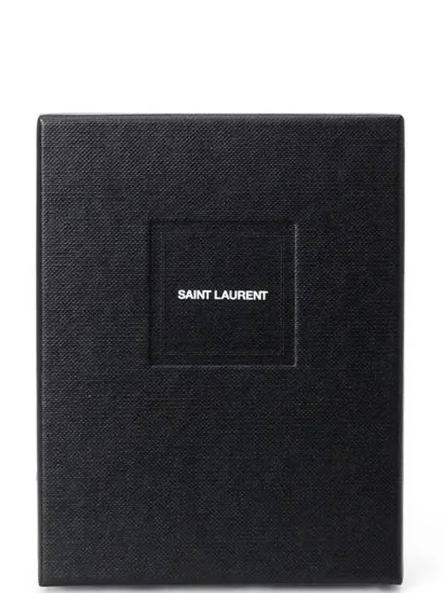 Credit Crocodile Embossed Leather Card Wallet Black - SAINT LAURENT - BALAAN 7