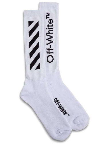 Diagonal Stripe Midium Socks White - OFF WHITE - BALAAN 1