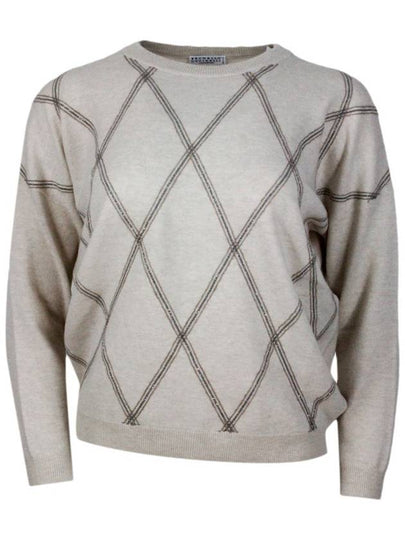 crew neck wool knit top beige - BRUNELLO CUCINELLI - BALAAN 2