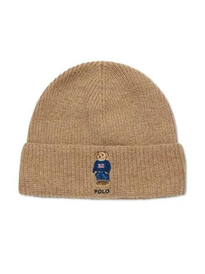 Polo Bear Wool Blend Beanie Beige - POLO RALPH LAUREN - BALAAN 2