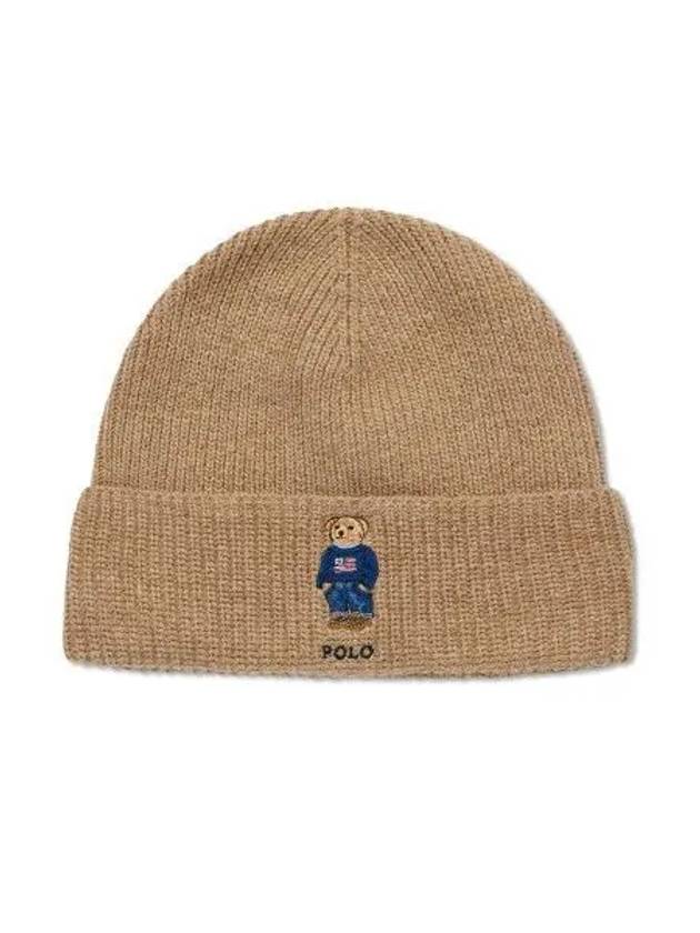 Polo Bear Wool Blend Beanie Beige - POLO RALPH LAUREN - BALAAN 1