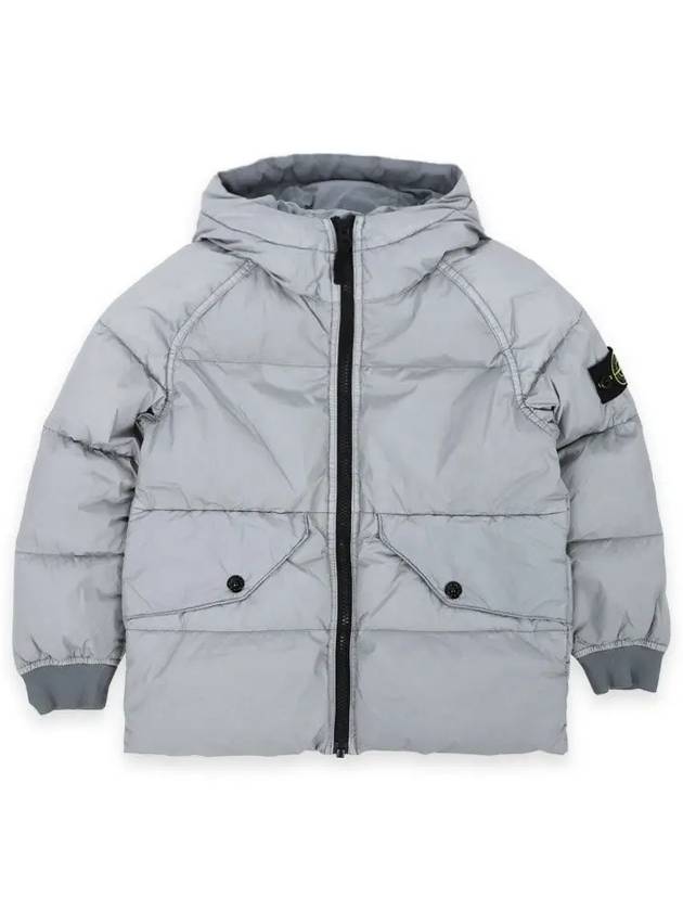 Stone Kids Waffen Patch Down Hooded Padded Jacket Gray 811640223 V0064 14A Adults can wear - STONE ISLAND - BALAAN 3