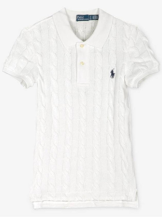 Polo women s pony logo embroidery white short sleeve t shirt 211943010 001 - RALPH LAUREN - BALAAN 2