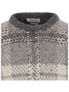 Tartan Check Jacquard Wool Mohair Knit Top Grey - THOM BROWNE - BALAAN 5