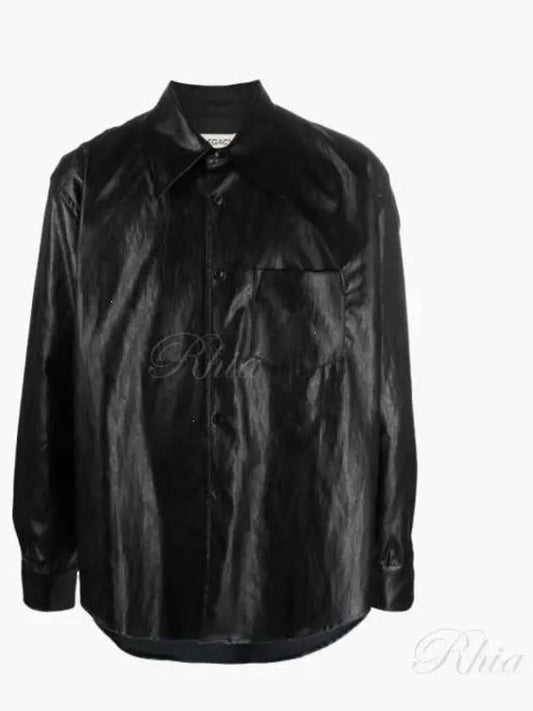 Cageian Leather Long Sleeve Shirt Black Fake - OUR LEGACY - BALAAN 2