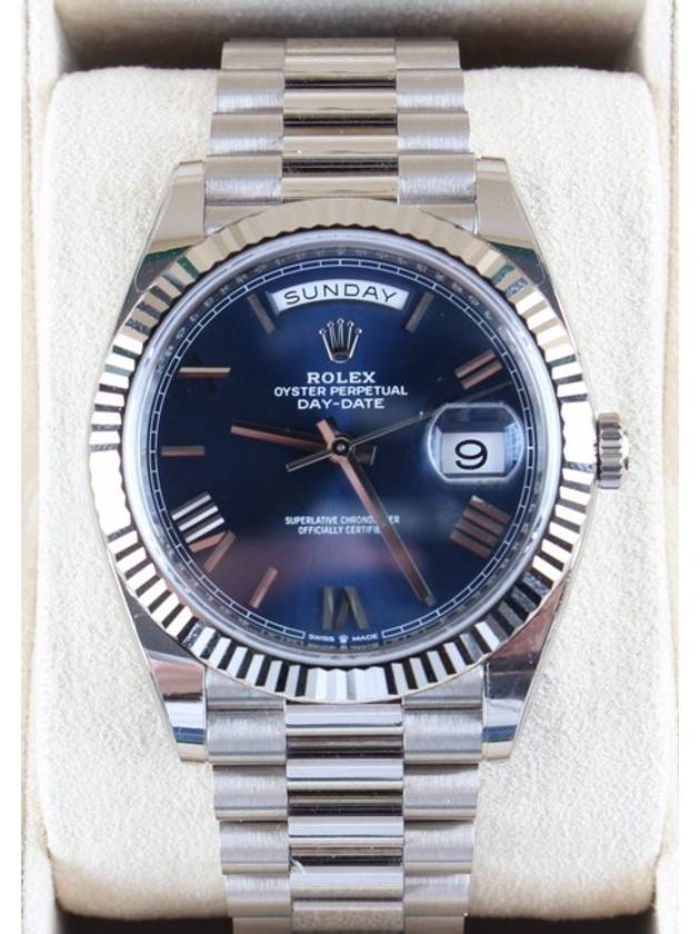 Rolex Day Date White Gold Blue Plate 21 Years - ROLEX - BALAAN 3