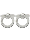 Gancini Crystal Large Earrings Silver - SALVATORE FERRAGAMO - BALAAN 6