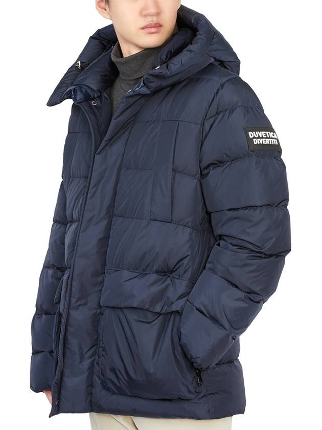 Men's Bixio Logo Hooded Quilted Padding Navy - DUVETICA - BALAAN 7