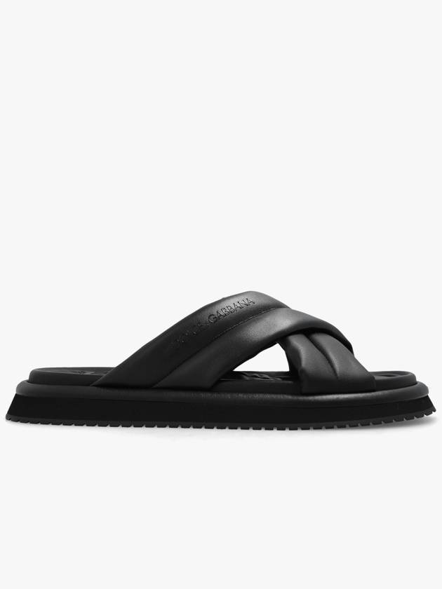 Napa Look Fabric Sandals Black - DOLCE&GABBANA - BALAAN 2