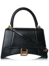 Hourglass Small Tote Bag in Shiny Box Calfskin Black - BALENCIAGA - BALAAN 2