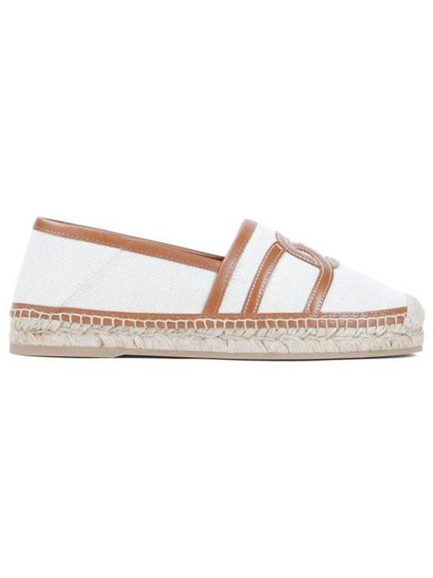 Kate Canvas Leather Espadrilles Shoes Beige - TOD'S - BALAAN 2