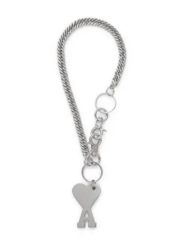 Heart Logo Metal Key Holder Silver - AMI - BALAAN 3