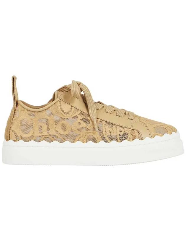 Lauren Lace Low Top Sneakers Beige - CHLOE - BALAAN 3