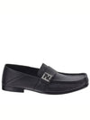 FF Square Leather Loafers Black - FENDI - BALAAN 2