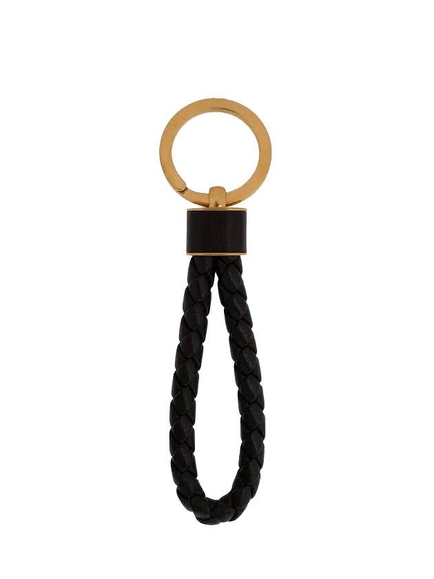 Intrecciato Lambskin Key Holder Black - BOTTEGA VENETA - BALAAN 1