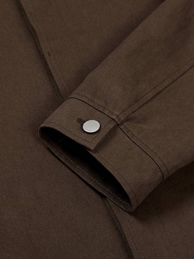 Hidden button soft cotton trucker jacket BROWN - WEST GRAND BOULEVARD - BALAAN 5