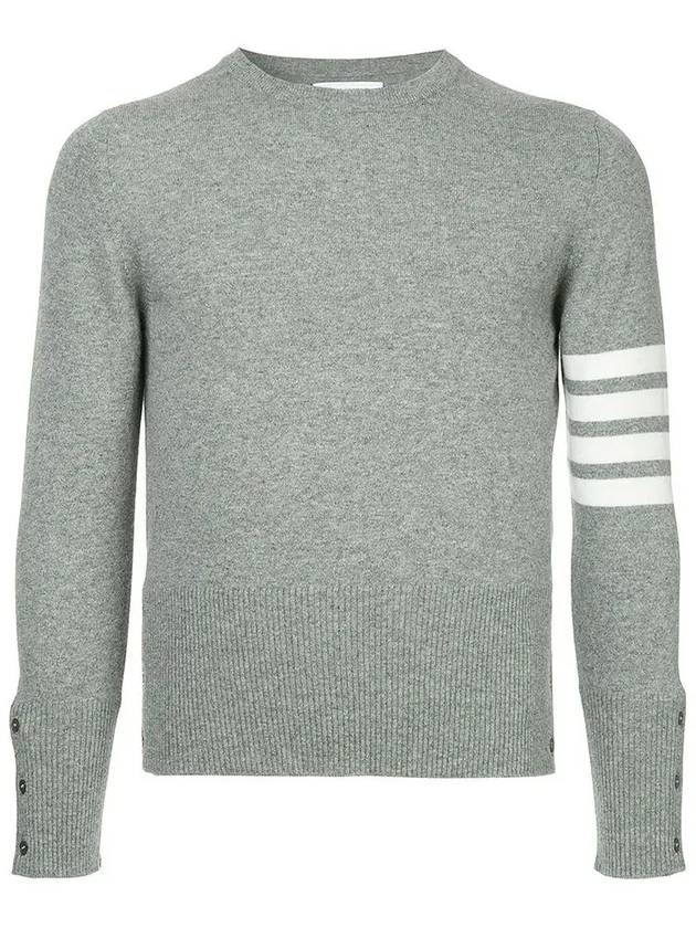 Diagonal Classic Cashmere Knit Top Light Grey - THOM BROWNE - BALAAN 4