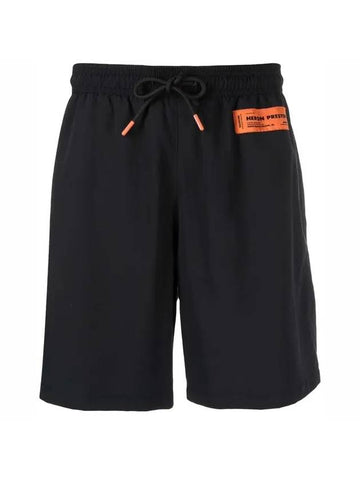 Logo Patch Nylon Swim Shorts Black - HERON PRESTON - BALAAN 1