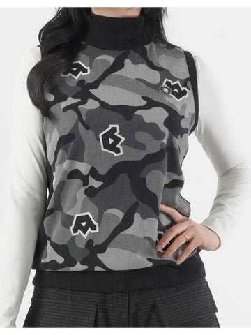 Winter women s golf wear knit vest rounding look BT camo - TEE AND - BALAAN 1