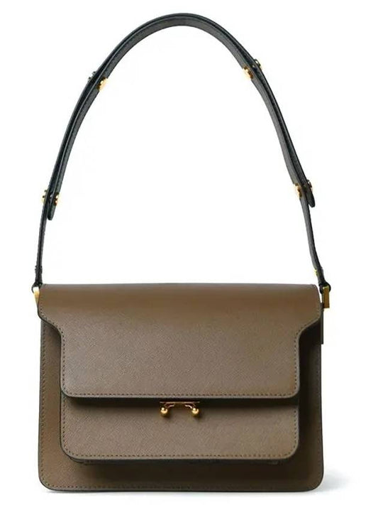 Saffiano Trunk Medium Shoulder Bag Brown - MARNI - BALAAN 2