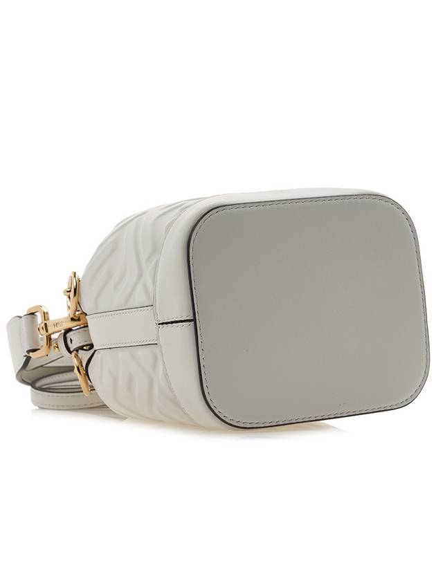 Mon Tresor FF Motif Leather Mini Bucket Bag White - FENDI - BALAAN 6