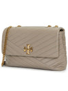 Kira Chevron Convertible Shoulder Bag Grey - TORY BURCH - BALAAN 3