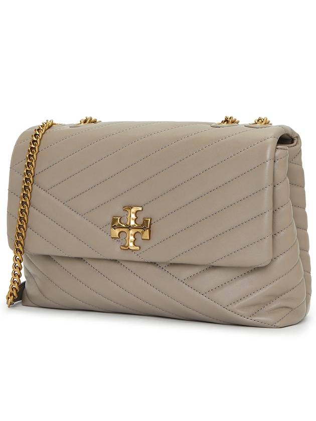 Kira Chevron Convertible Shoulder Bag Grey - TORY BURCH - BALAAN 3