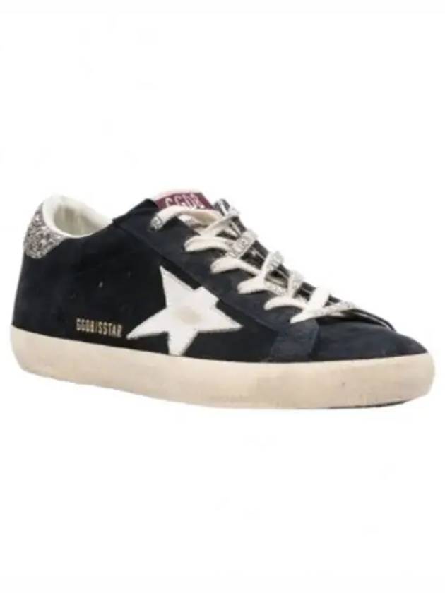 Superstar Glitter Tab Suede Low Top Sneakers Navy - GOLDEN GOOSE - BALAAN 2