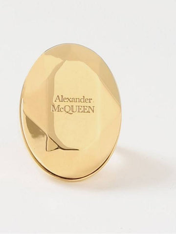 Anello The Faceted Alexander McQueen in ottone - ALEXANDER MCQUEEN - BALAAN 1