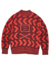 Keith Cross Bones Face Relaxed Crew Knit Top Red - ACNE STUDIOS - BALAAN 2