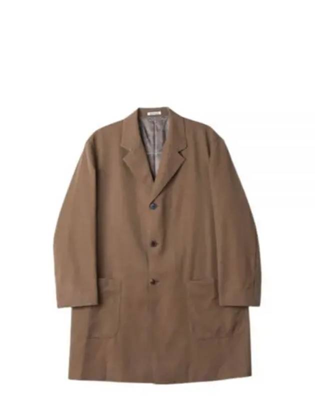 LIGHT WOOL MAX GABARDINE COAT A23SC01MG DARK BROWN - AURALEE - BALAAN 1