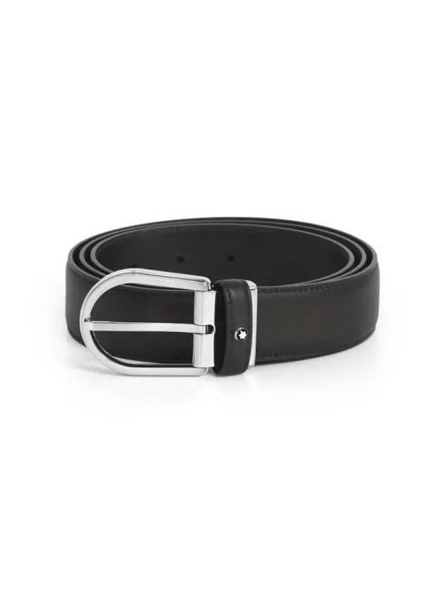 Horseshoe Buckle Classic Leather Belt Grey - MONTBLANC - BALAAN 6